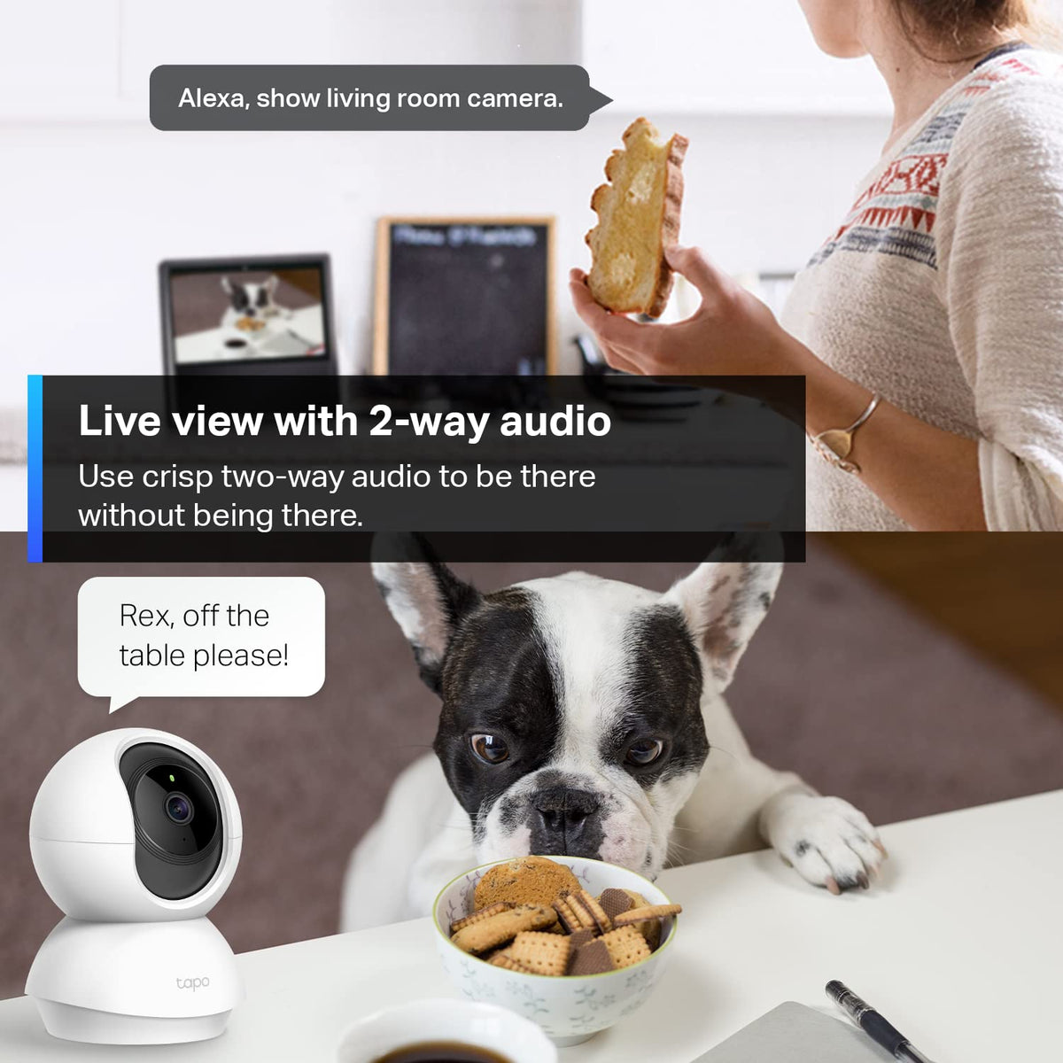 Tapo TC70 Full HD Pan/Tilt Indoor Security Camera Pet Camera House Security