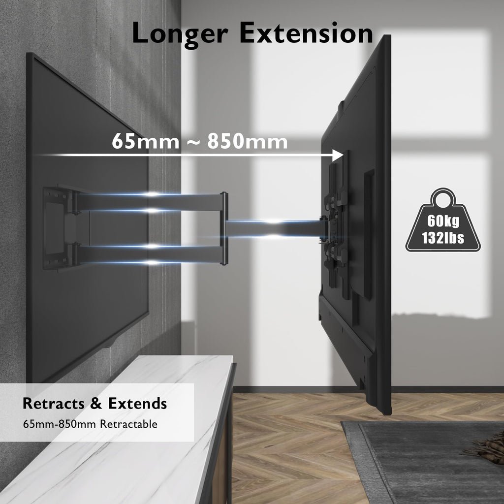 BONTEC Long Reach TV Wall Bracket, 1040 mm TV Mount for 32-75 Inch, 60 kg
