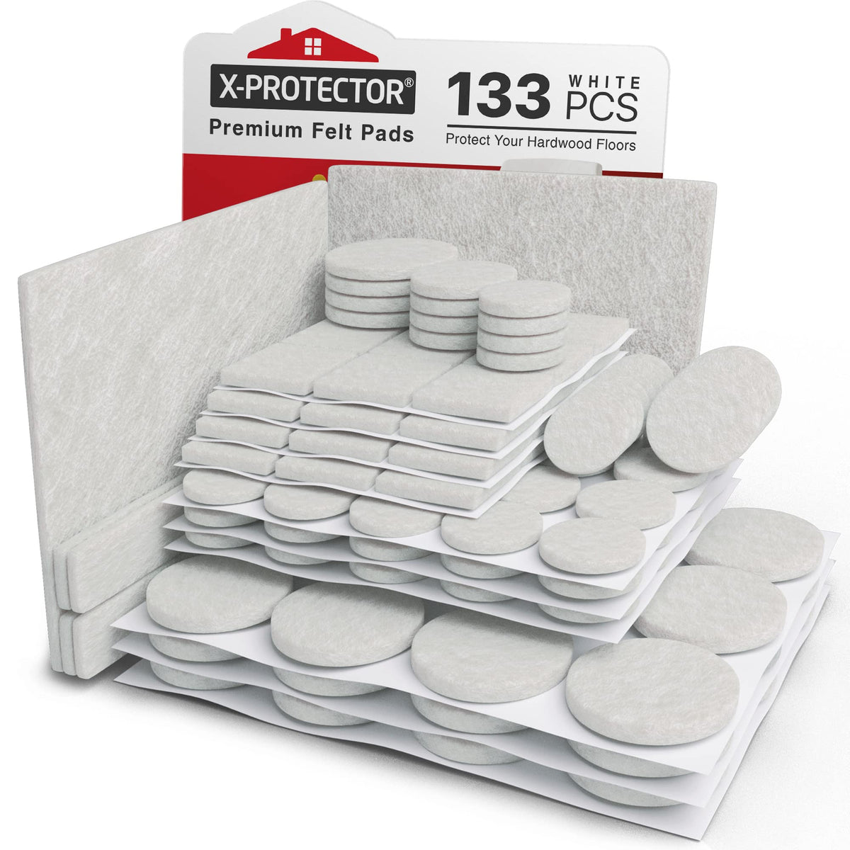 Felt Furniture Pads X-PROTECTOR 133 PCS Premium Furniture Pads - Felt Pads