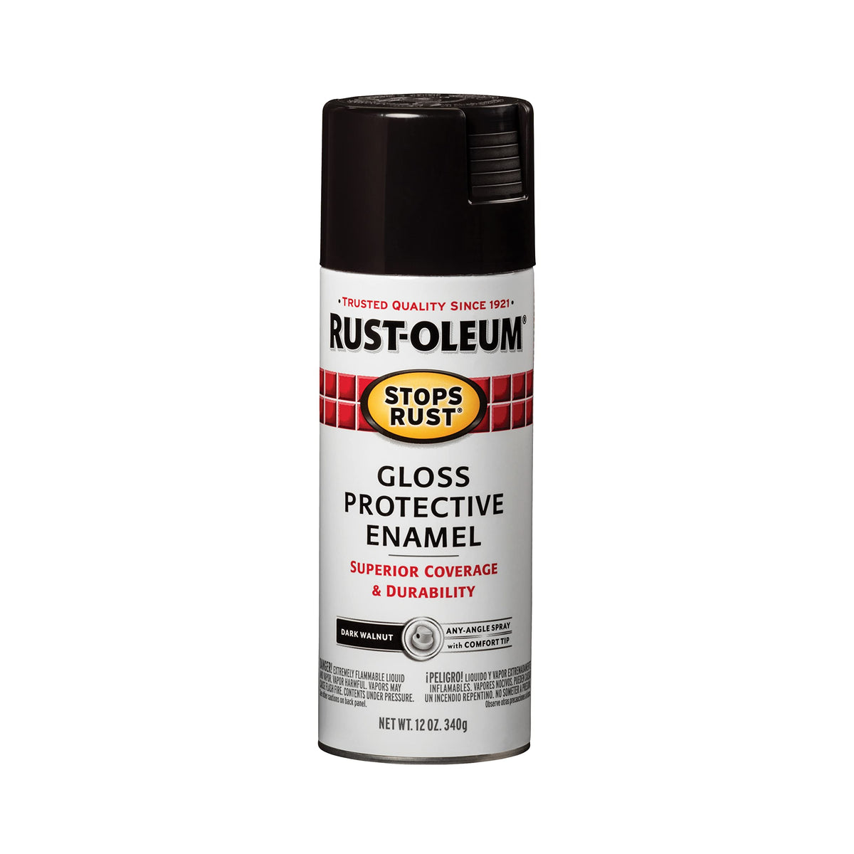 Rust-Oleum 7776830 Stops Rust Spray Paint, 12 oz, Flat Black