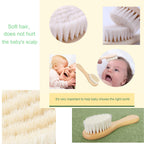 Baby Hair Brush with Wooden Handle and Super Soft Goat Bristles for Newborns, Infant, Toddlers, Kids