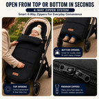 CrocnFrog Universal Baby Bunting Footmuff - Cosy Toes Fit Toddler Foot Muff for Stroller, Buggy, Pushchair & Pram Footmuffs Comes with Warm and Soft Polar Fleece Water, Wind