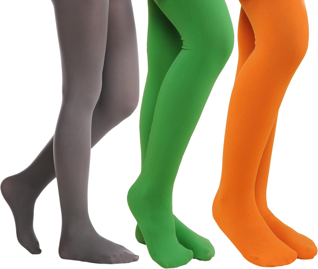 EVERSWE 3-Pack Girls Microfiber Tights Multiple Colors