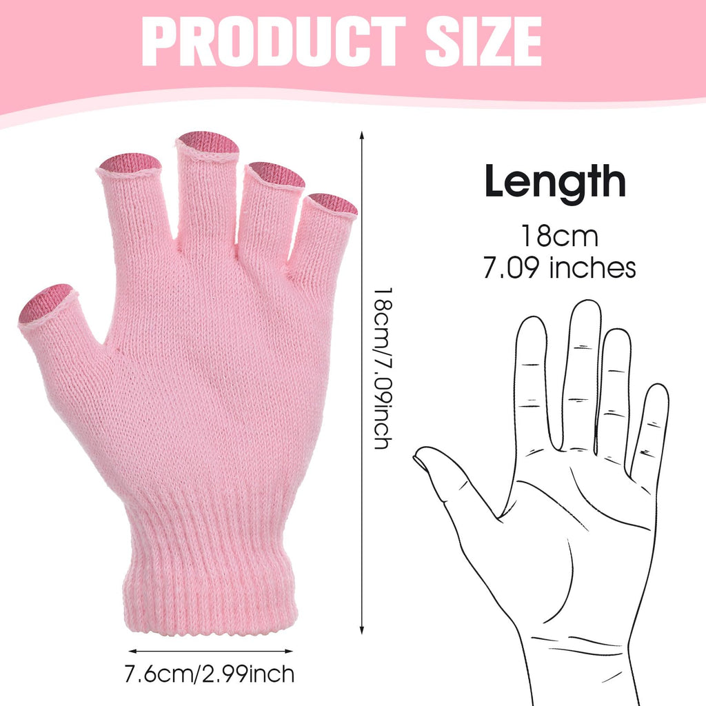 Grevosea 2 Pair Fingerless Warm Gloves - Winter Half Finger Gloves Thickened Knit Touchscreen Stretchy Mittens for Men Women