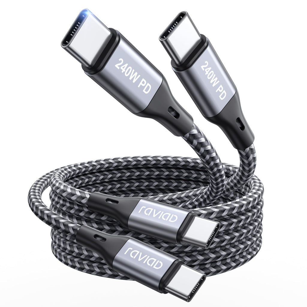 RAVIAD 100W USB C to USB C Charger Cable 2M 2Pack, USBC to USBC Cable 5A
