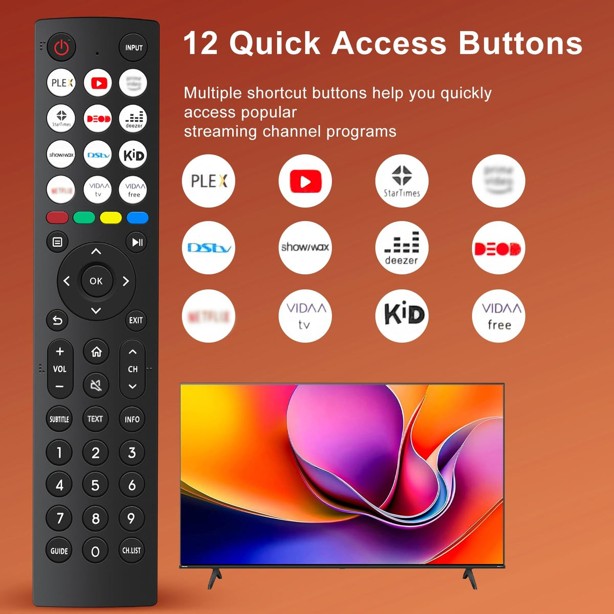 Samsung Universal TV Remote Control – Samsung TV Remote Replacement with Netflix, Prime Video, Rakuten Buttons for All S amsung LED QLED UHD 4K 8K Smart TVs