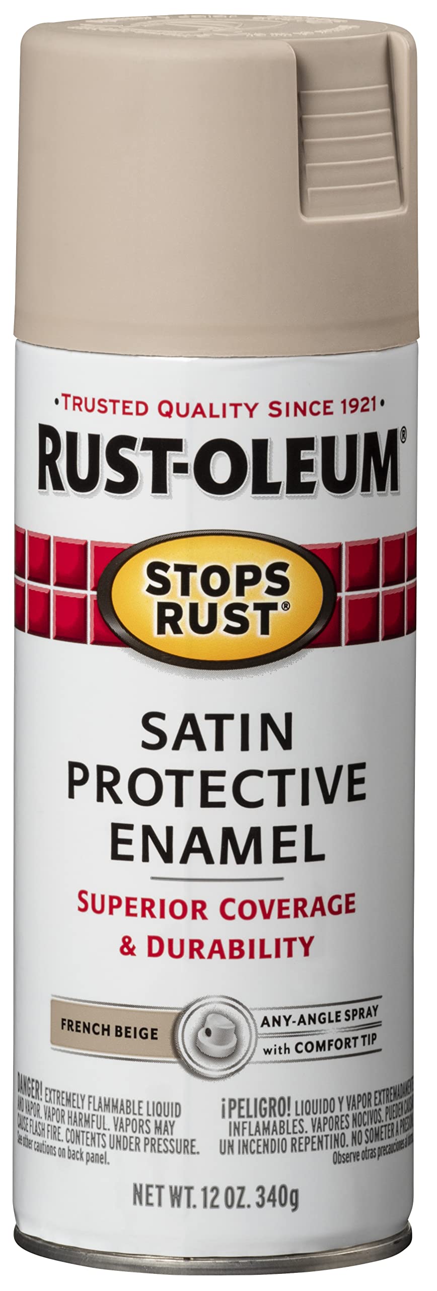Rust-Oleum 7776830 Stops Rust Spray Paint, 12 oz, Flat Black