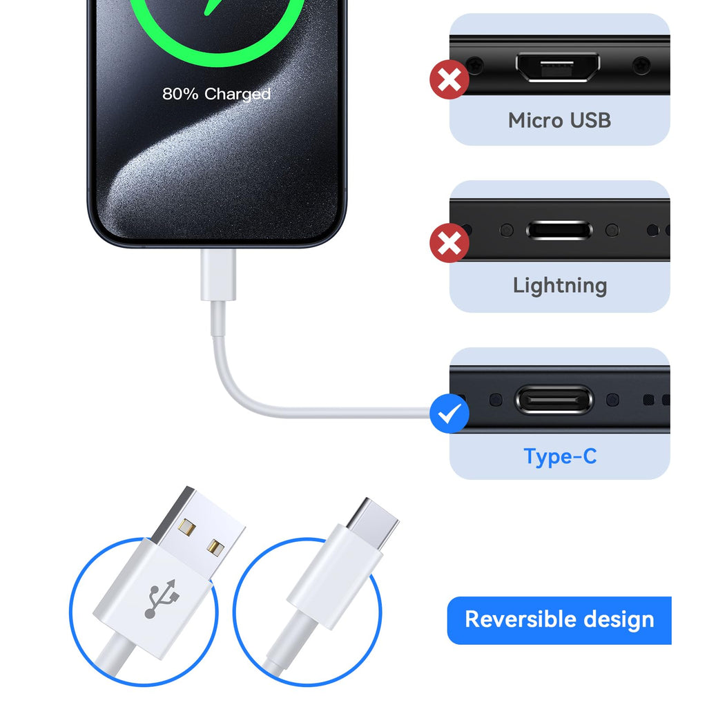 Ofuca 2Pack 1.8M USB C Charger Cable, USB to USB C Cable Fast Charging