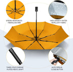 TechRise Umbrella, Compact Strong Windproof Automatic Umbrellas, Folding Lightweight, Portable Travel Golf Umbrella for Rain