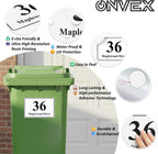 Set of 4 Personalised Wheelie Bin Stickers, Custom Bin Number Stickers with House Number and Street Name, Waterproof Labels for Rubbish and Recycling Bins, Easy Apply, 100 x 150mm (Style - Classic)