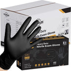 TitanFlex Disposable Nitrile Exam Gloves - 6-mil, Black, Heavy Duty, Latex Free, Food Safe for Cooking