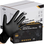 TitanFlex Disposable Nitrile Exam Gloves - 6-mil, Black, Heavy Duty, Latex Free, Food Safe for Cooking