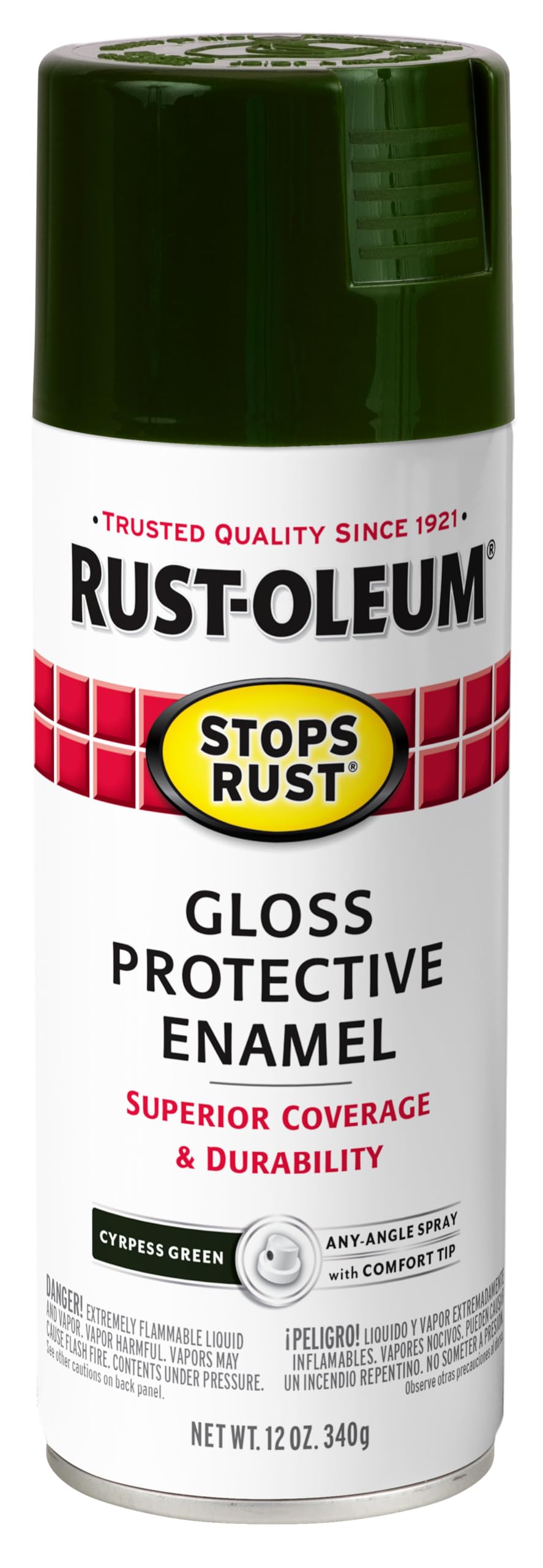 Rust-Oleum 7776830 Stops Rust Spray Paint, 12 oz, Flat Black