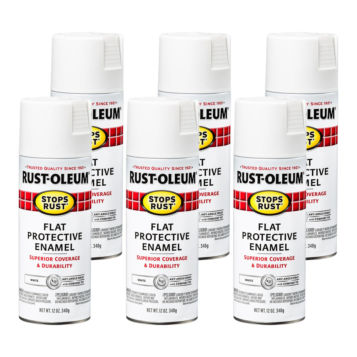 Rust-Oleum 7776830 Stops Rust Spray Paint, 12 oz, Flat Black
