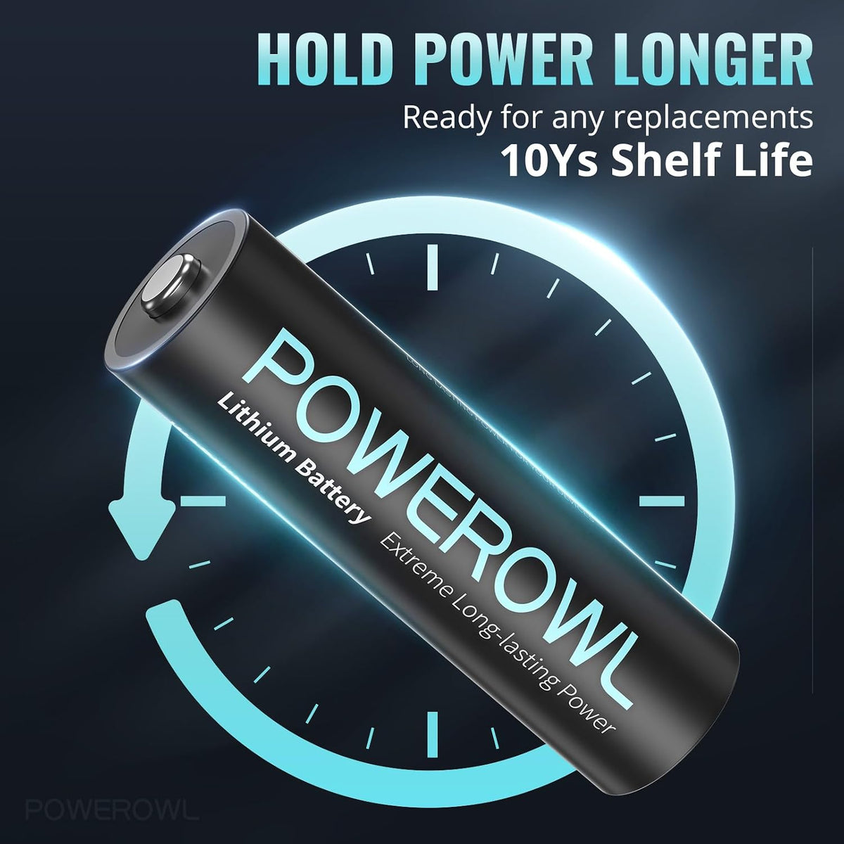 POWEROWL AA Batteries, 1.5V Lithium Battery 3400mAh, Double A Battery - Pack of 8 (Not Rechargeable)