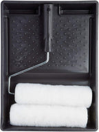 Harris Essentials Walls & Ceilings Twin Set, 1 x Tray, 1 x Frame, 2 x Roller Sleeves, 9", Black, Plastic, Polyester
