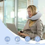 WENGX Travel Neck Pillow With Storage Bag Memory Foam Head Support Flight Pillows Cushion for Airplane Train Car Office Travel Essential for a Long Hauls Sleeping Rest(Pale Pink)