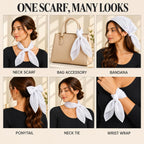 WESTEND CHOICE Square Chiffon Scarves Women's Neck Scarf 50s Retro Bandana