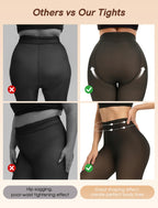 Lnmyic Fleece Lined Thermal Tights That Look Sheer Women Black & Brown