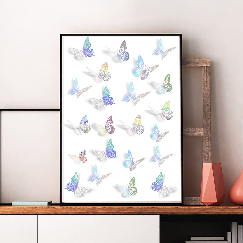 SAOROPEB 3D Butterfly Wall Decor 48 Pcs Gold Butterfly Birthday Decorations