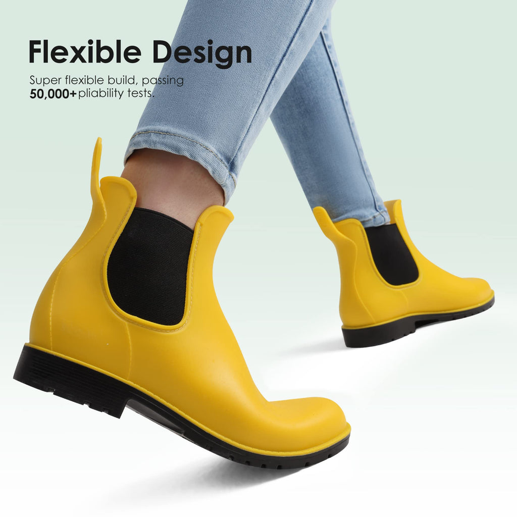 DREAM PAIRS Women's Ankle Wellies Chelsea Rain Boot