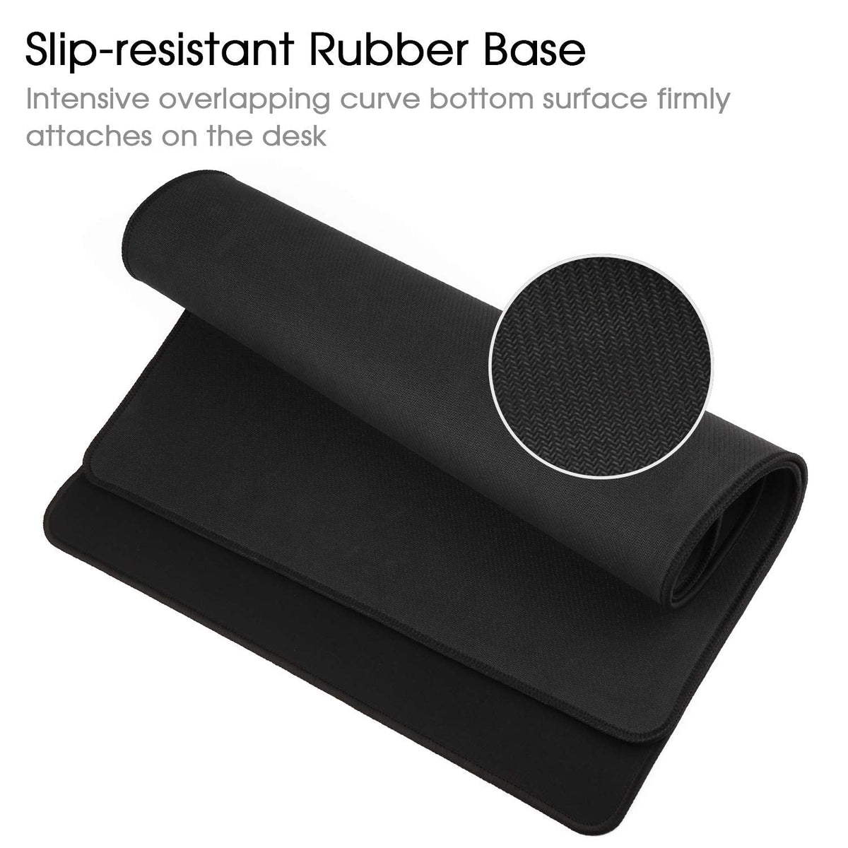 Gaming Mouse Mat/Large Mouse Pad 900 x 400 x 3mm / XXL mouse pad/large size | improved precision and speed | rubber base for stable grip on smooth surfaces | non-slip (90x40 Black)