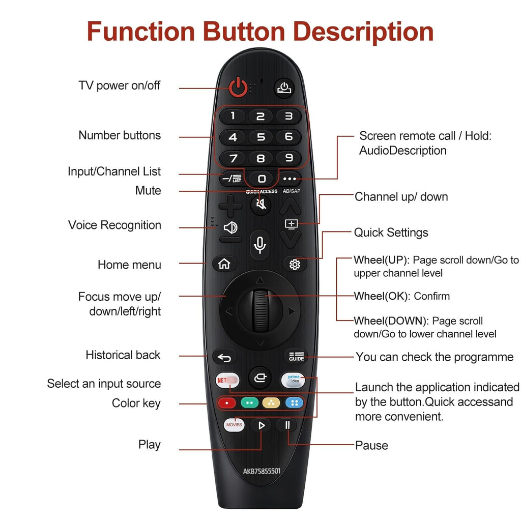 Replacement TCL TV Remote Control RC802N for TCL Android & LCD LED 4K Smart TVs: 32DS520, 40S6000FS, 49S6000FS, 49DP600, F43S5916, 50DP600, H32S5916, U49P6016, U55P6006 – No Setup Required