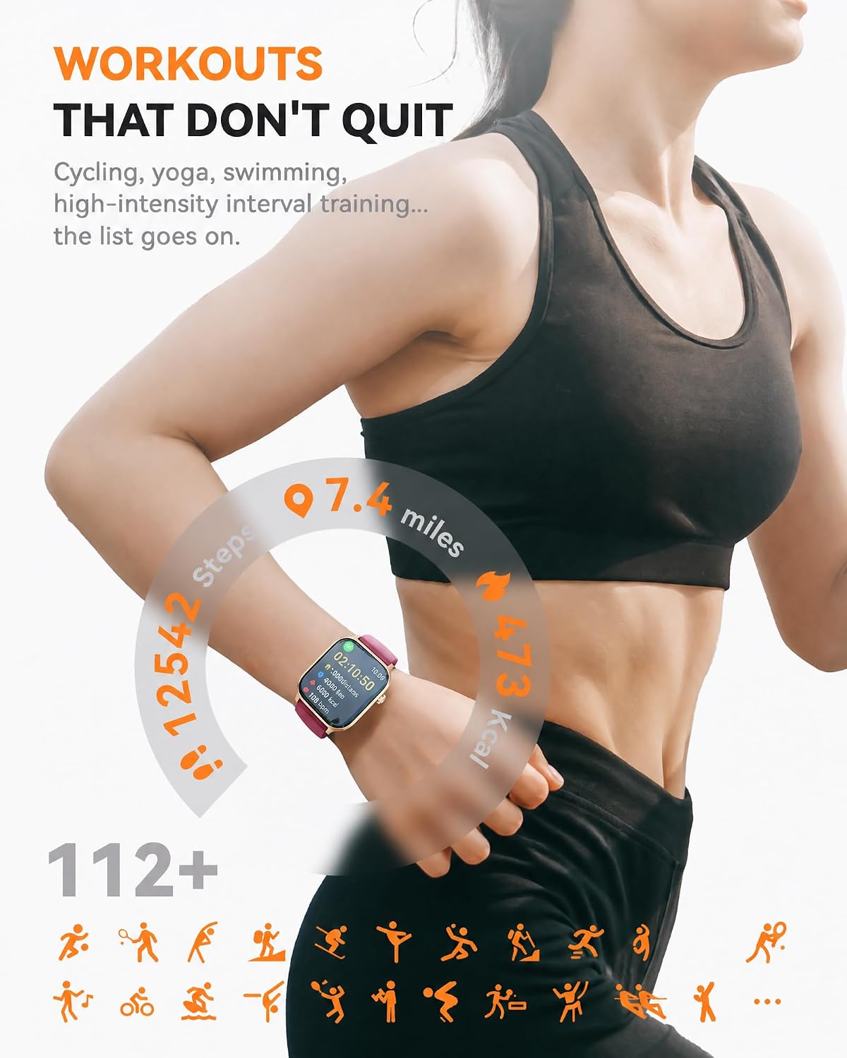 Smart Watch for Men Women- Answer/Make Call, 2026 IP68 Waterproof Fitness Tracker Watch with Sleep Step Counter Activity Smartwatch for Samsung Android iPhone iOS (Deep Burgundy, 1.83)