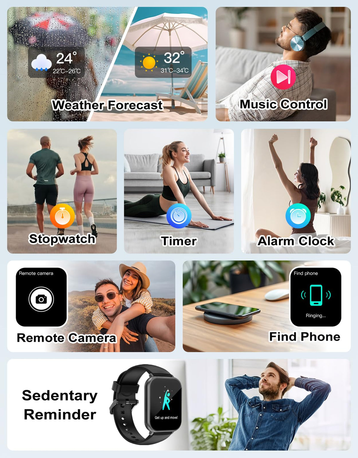 RUIMEN Smart Watch Answer Dial Call,Smart Watches for Women Men 1.85" HD Screen Fitness watch with SpO2 Heart Rate Sleep Monitor Step Counter Waterproof 100+ Sports Mode for Android iOS (2 Bands)