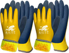 2 Pairs Waterproof Work Gloves Ultra-Grip Latex Coated Gardening Gloves, Durable and Versatile for Garden Car Fishing Outdoor Tasks