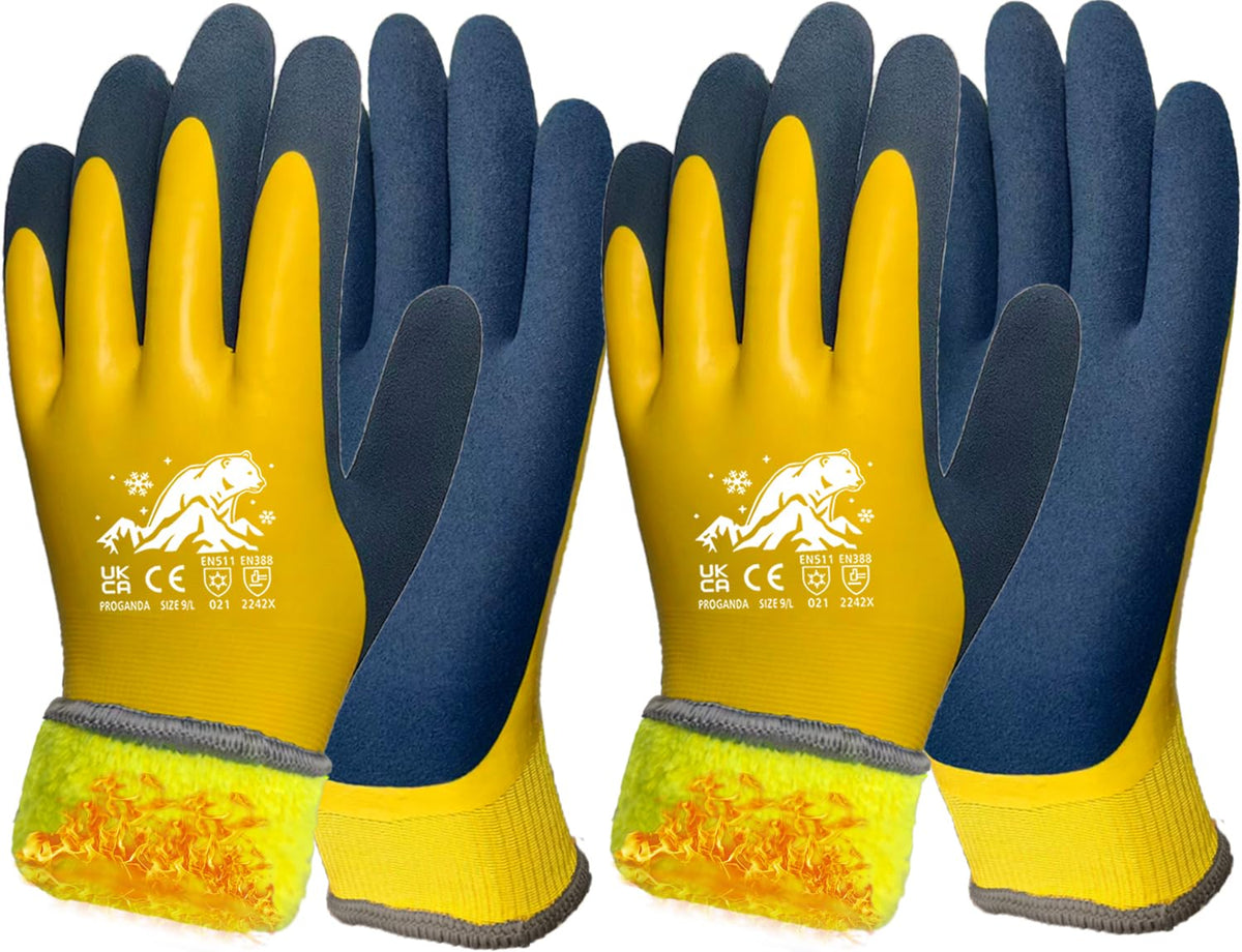 2 Pairs Waterproof Work Gloves Ultra-Grip Latex Coated Gardening Gloves, Durable and Versatile for Garden Car Fishing Outdoor Tasks