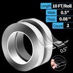 Art3d Double-Sided Tape Heavy Duty (10FT) Mounting Tape, Multipurpose Removable Adhesive Foam Tape, Reusable Transparent Tape for Paste Items, Household