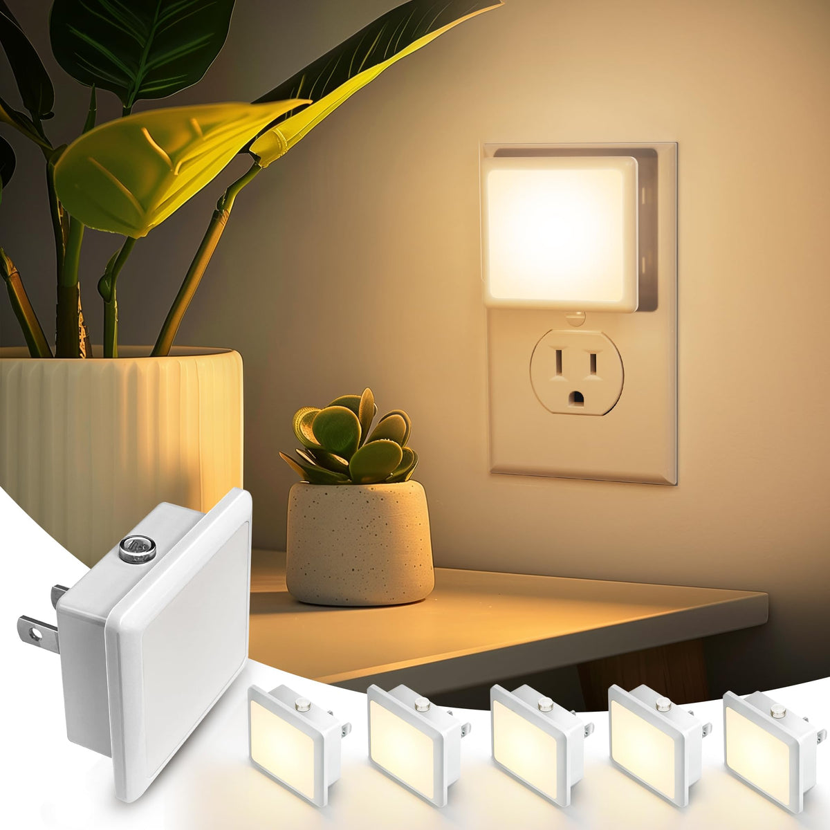 L LOHAS LED Night Lights Plug into Wall 2-Pack, 0.3W Plug in Night Light