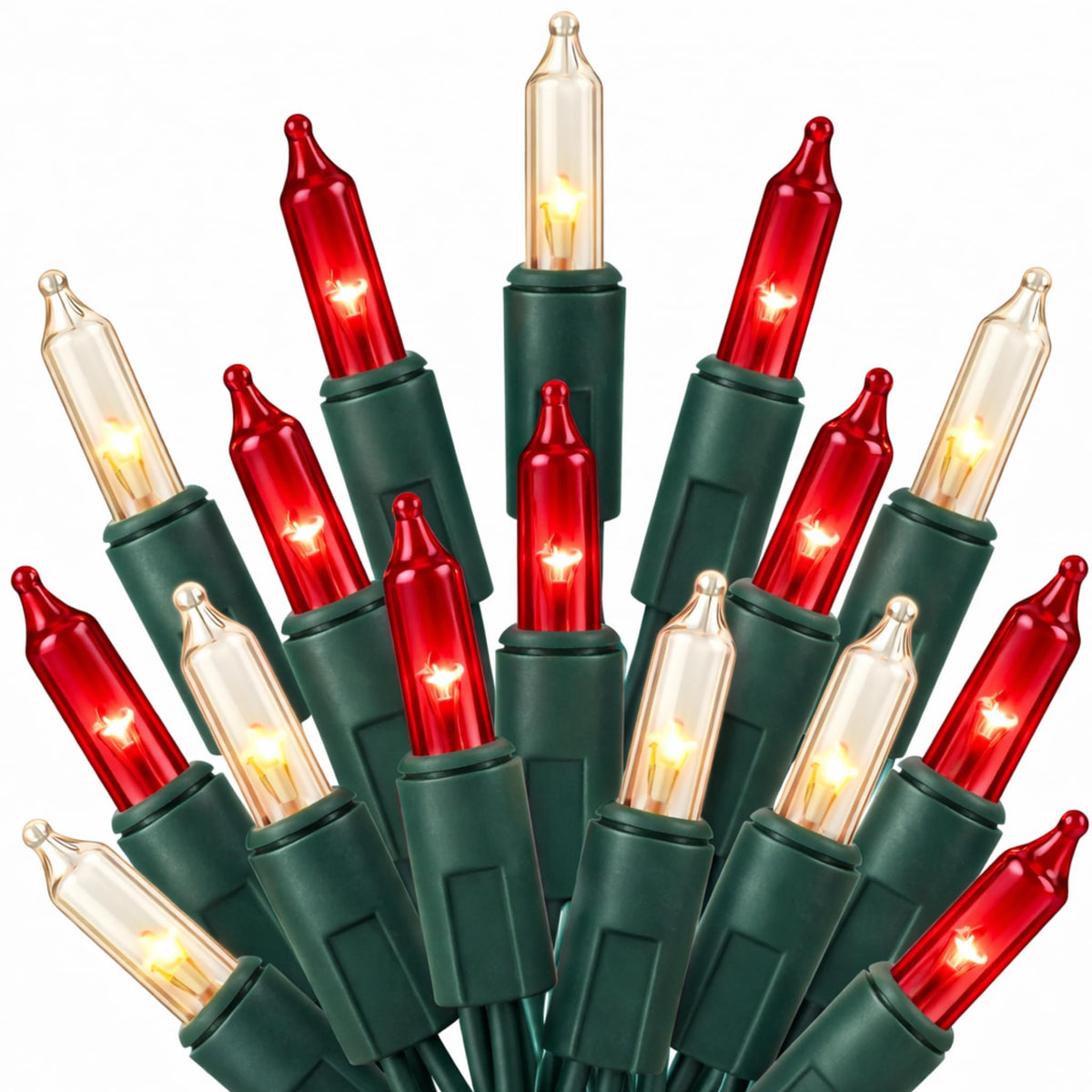 TW SHINE Warm White Christmas Lights Outdoor, 20FT 100 Count Incandescent Christmas Light Indoor, Waterproof Christmas Tree String Lights for Xmas Decorations