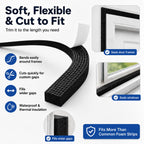 EVA Weather Stripping Foam Insulation Tape with Adhesive Foam Door Seal Weather Strip for Door Frame/Window/Gaps/Insulation/Buffer