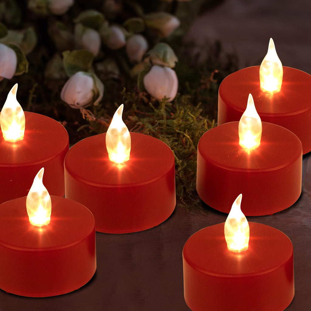 Battery Operated LED Tea Lights Flameless Flickering Candles 50PACK Blue