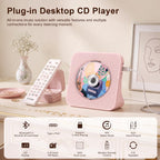 Portable CD Player with Bluetooth, Gueray Desktop CD Players for Home, Bulit-in Double HiFi Speakers, AUX&Headphone Jack, FM Radio Boombox with Remote Control, USB Port,LCD Display (Blue)