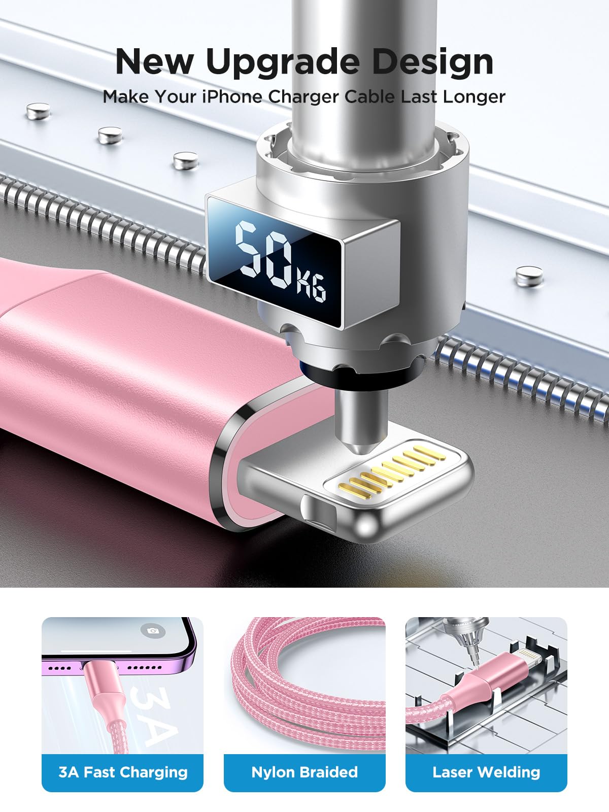 Aioneus iPhone Charger Cable 1M, MFi Certified Lightning Cable Fast iPhone Charging Cable Nylon Braided USB iPhone Charger Lead for iPhone 14 13 12 11 Pro Max XR XS X Max 8 7 6s Plus SE, iPad
