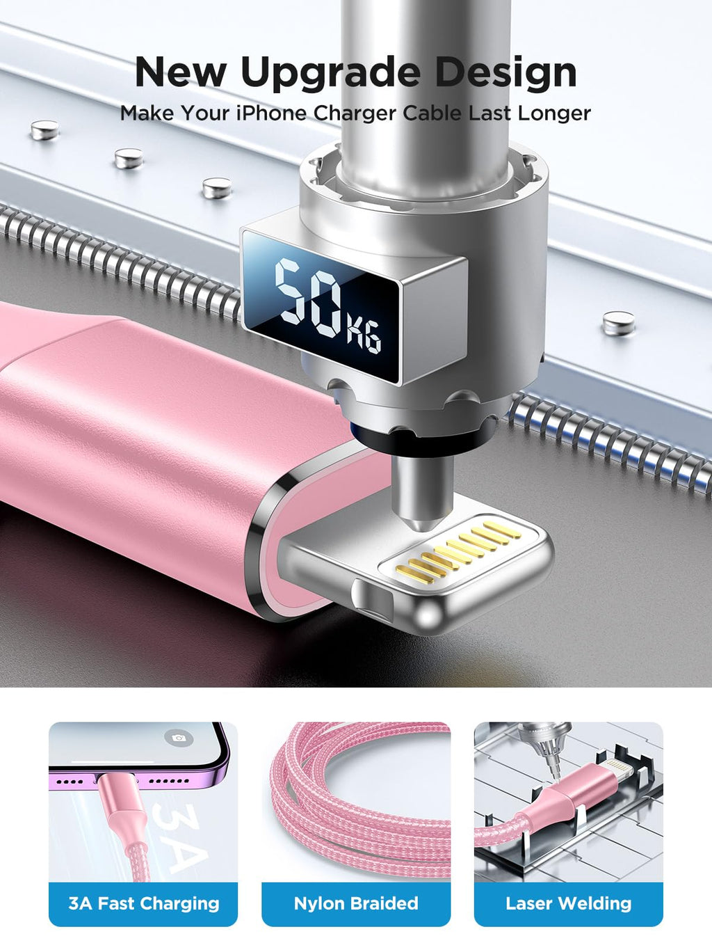 Aioneus iPhone Charger Cable 1M, MFi Certified Lightning Cable Fast iPhone Charging Cable Nylon Braided USB iPhone Charger Lead for iPhone 14 13 12 11 Pro Max XR XS X Max 8 7 6s Plus SE, iPad