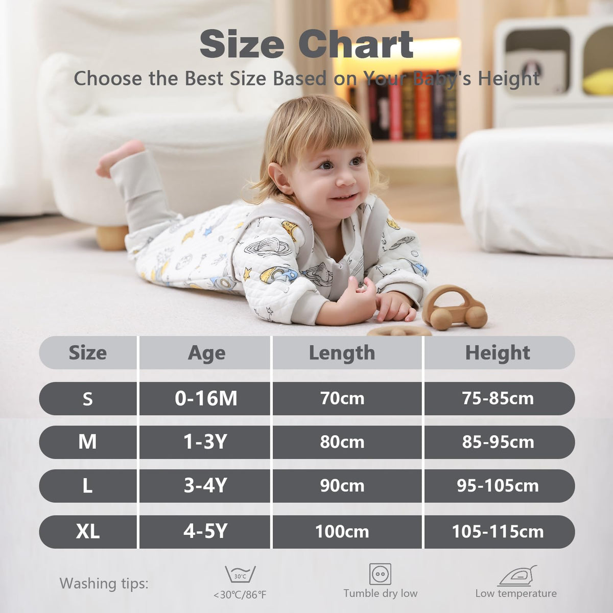 Baby Sleeping Bag with Feet, 2.0 Tog, Removable Sleeves 6-18 months