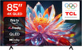 TCL 85T6C-UK 85 Inch QLED 4K HDR TV, Fire TV (Smart TV with Dolby Vision & Atmos, HDR10+, Press & Ask Alexa