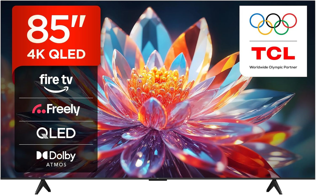 TCL 85T6C-UK 85 Inch QLED 4K HDR TV, Fire TV (Smart TV with Dolby Vision & Atmos, HDR10+, Press & Ask Alexa