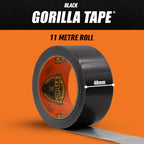 Gorilla Tape Black 11m - Heavy Duty Duct Tape, Hand-Tearable & Extra Strong