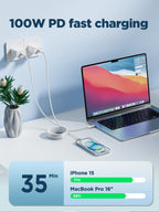 USB-C to C 1M 100W PD3.0 Fast Charging Cable - Compatible with MacBook Pro, iPad Air, iPhone 15, Samsung S23/S22/S21 Ultra, Pixel 7/6, Switch, PS5