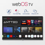 Antteq 32 Inch TV, Central Stand Design TV 720P Freeview HD Dolby Audio DVB T2/S2 LED Television, HDMI USB Media Player Monitor PS5 Xbox, Standard Nonsmart TV Small Screen for Bedroom Kitchen Black