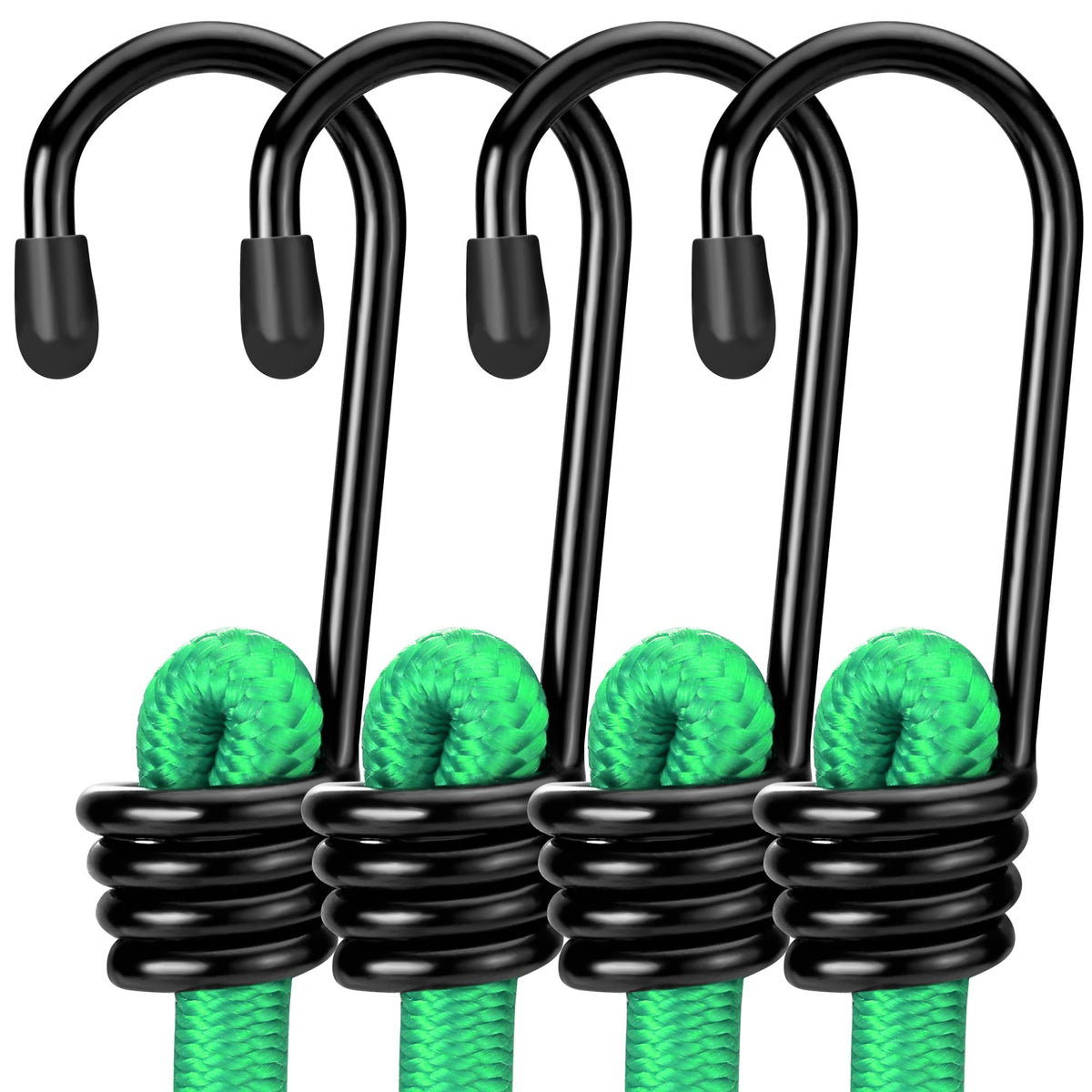 WORKPRO 24" Bungee Cords with Hooks, 4 Pack Heavy Duty Outdoor Bungee Strap