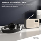 DAB/DAB+ & FM Portable Digital Radio | Simple Controls | Dual Alarms & Sleep Timer | Battery & Mains Powered (4x”AA”) | Bluetooth | Perfect for Home, Office or Outdoors | AZATOM Desire X2 (Oak)
