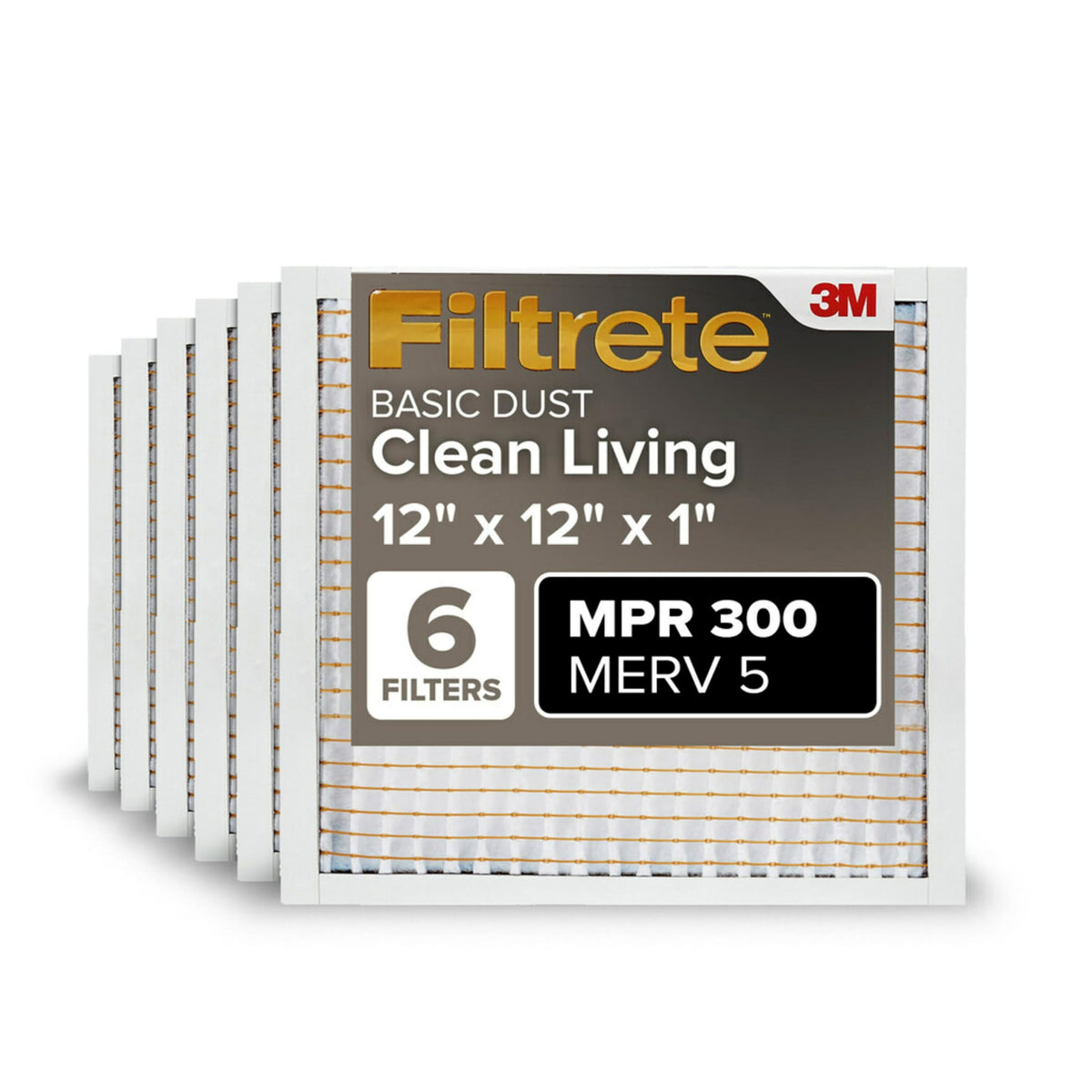 Filtrete 20x25x1 Air Filter, MERV 5, MPR 300, 6 HVAC Filters