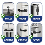 Adjustable Child Locks for Kitchen Cupboards 10 Pack - White