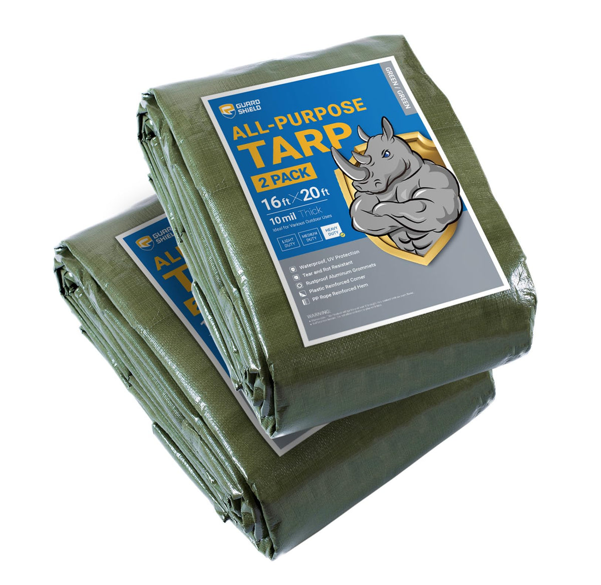 GUARD SHIELD Heavy Duty Tarp 20x30 Feet Silver/Black Multi Purpose Thick Waterproof Poly Tarp Cover 10mil